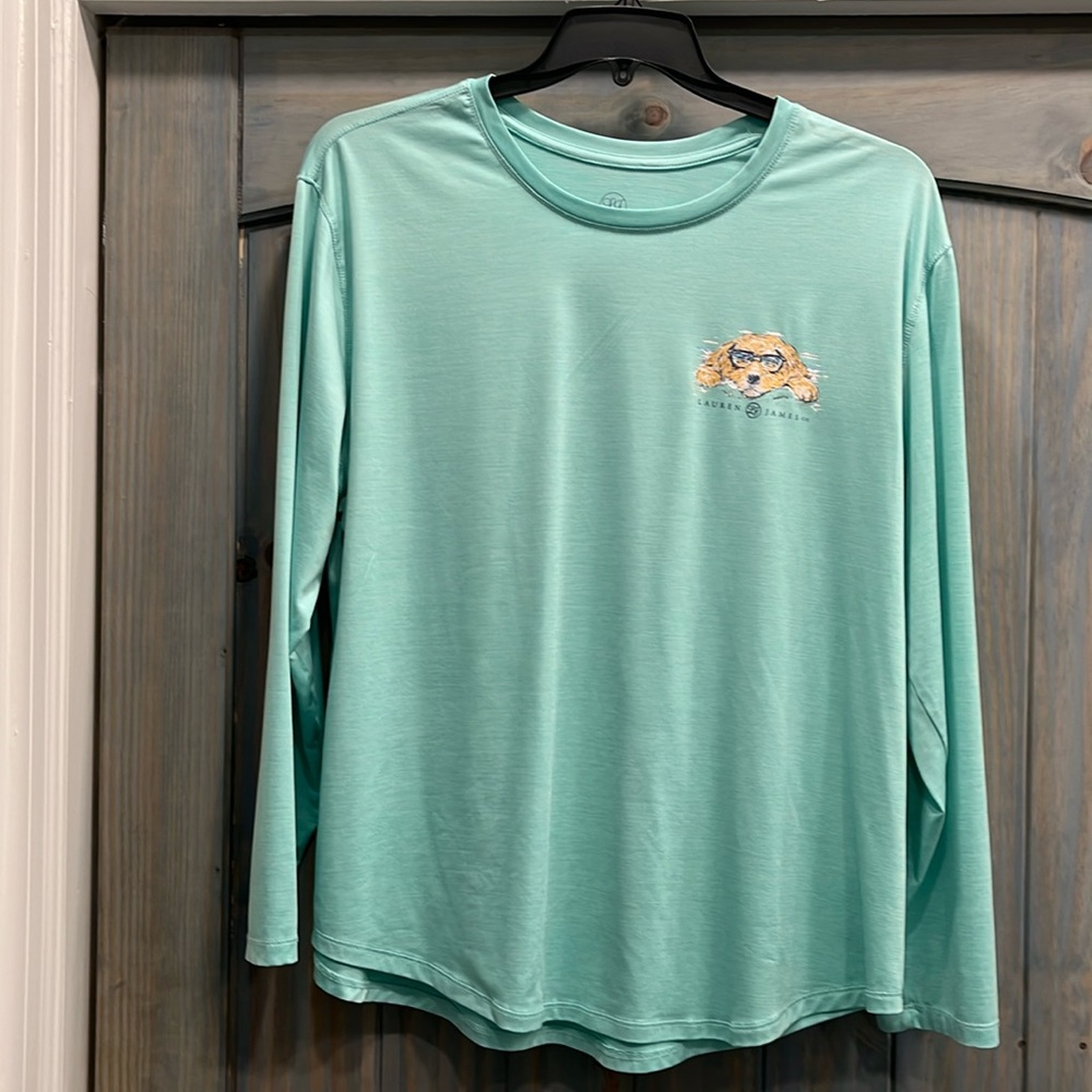 Lauren James long sleeve T-shirt size 2X mint green 90% polyester 10% spandex